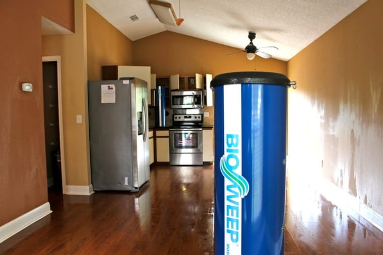 A BioSweep air-treatment unit set up in an occupied Dubai home